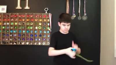Yoyo champion Hunter Feuerstein demonstrates his "DNA" trick