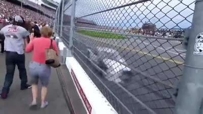 The sheer power and speed, trackside at a NASCAR race.