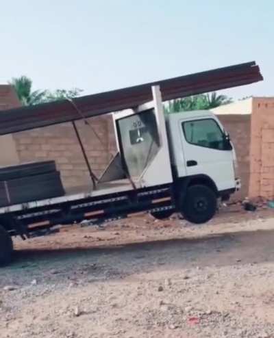 When you don’t have a forklift and you’ve got a tight schedule, you have to get creative. Is he in idiot?