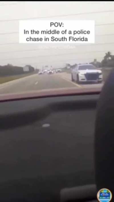 How being in the middle of a High-profile police car chase looks like (South Florida)