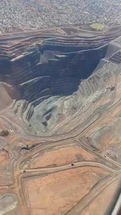 Flying over "The Superpit", Kalgoorlie, Western Australia