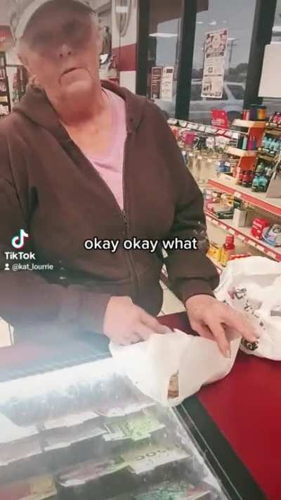 Casual wholesome deal at the gas station