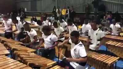 South African College Drummer Group performing "Drive" during Steel Pan & Marimba Festival