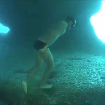 Why is he walking like that?
