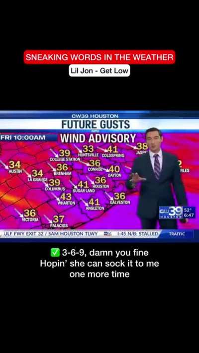 Meteorologist cleverly found a way to sneak lyrics from Lil Jon's "Get Low" into his broadcast.