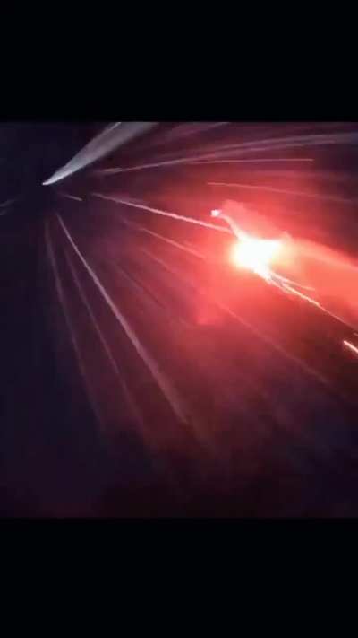 Gliding between the mountains at night