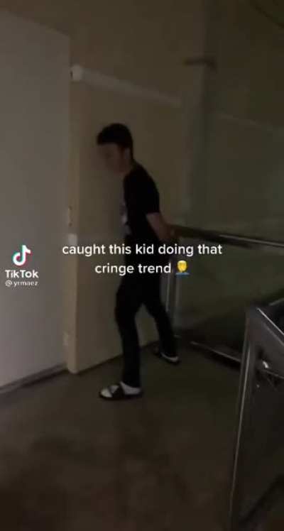 Random kid gets caught doing the "getting arrested" trend