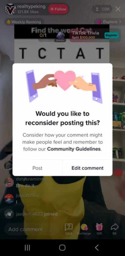 tik tok live was a mistake