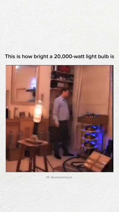 To understand its power, consider that a typical lightbulb is only 60 watts.  Now imagine 300 lightbulbs rolled into this one huge bulb.