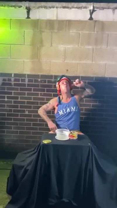 This dude eating a can of Surstromming (stinky fish) like it's nothing