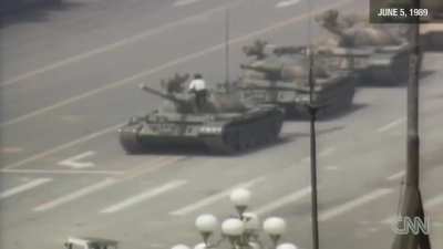 Today , 33 yrs ago, a lone man stopped a convey of tanks in the democratic protests of 1989