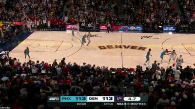 [Highlight] Mikal Bridges commits an offensive foul to turn the ball over to the Nuggets with 4.7 seconds left in the game but makes up for it by blocking Jamal Murrays game winning shot attempt sending the game to OT