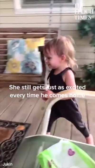 After months in foster care, this little girl was finally adopted. The moment she saw her new dad, she ran to him, giggling and calling him "Daddy" for the first time..