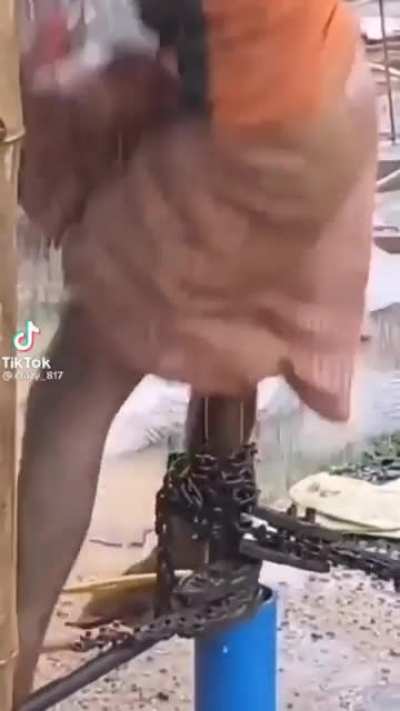 Man slips doing a job