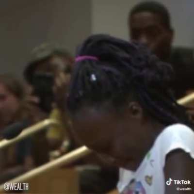 This girl having the courage to get up and tell the world how she feels ?