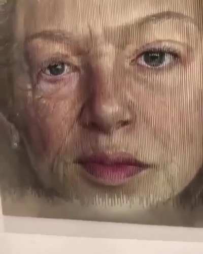 Anyone can paint a face. Can anyone paint a face that ages as you walk past it?
