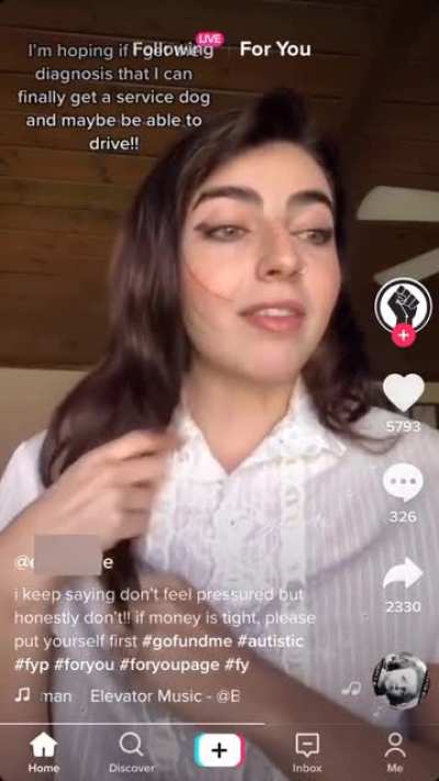 Faking a mental illness and asking for money from her followers.