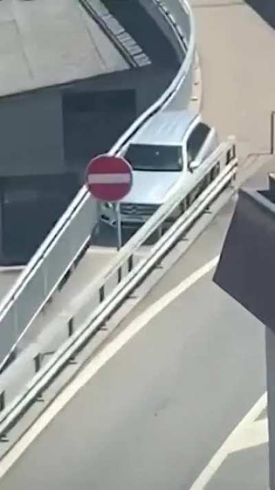 to take a shortcut on a bike lane.