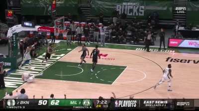 [Highlight] Giannis completes the ally-oop, Connaughton gets hurt