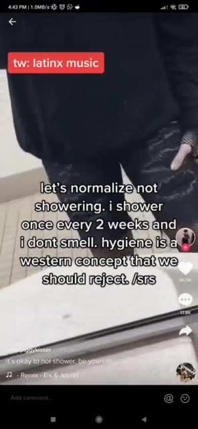 Yeah, let's normalize to be dirty
