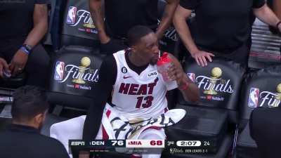 [Highlight] "The Suit Man" comes to the rescue in order to level the rim after Bam Adebayo failed dunk attempt.