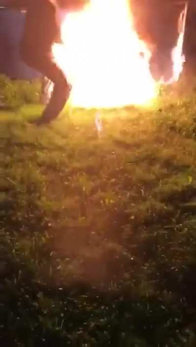 "Just pour some gas on those coals - I've done that a million times" - I bet he said before recording