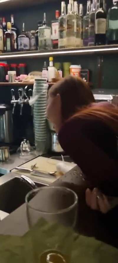 HMC while I enjoy pomegranat soda siphon right in my mouth