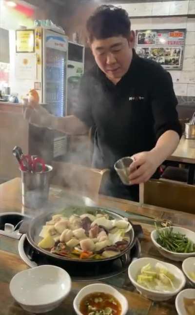 A fiery food presentation