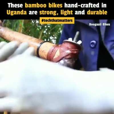 A non metal bike frame, hand-crafted in Uganda.