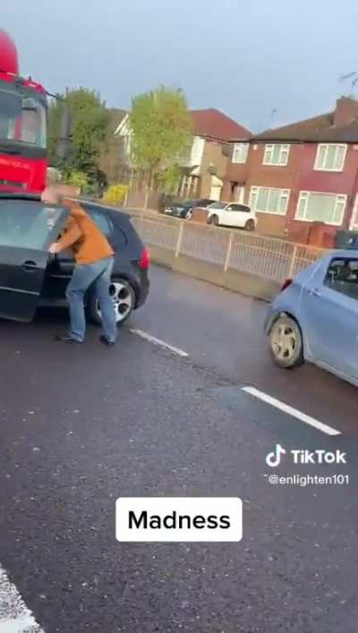 Guy in car is lucky he didn’t flip