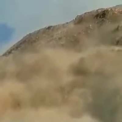 ? An 800 ft. tall mountain peak completely collapsing.