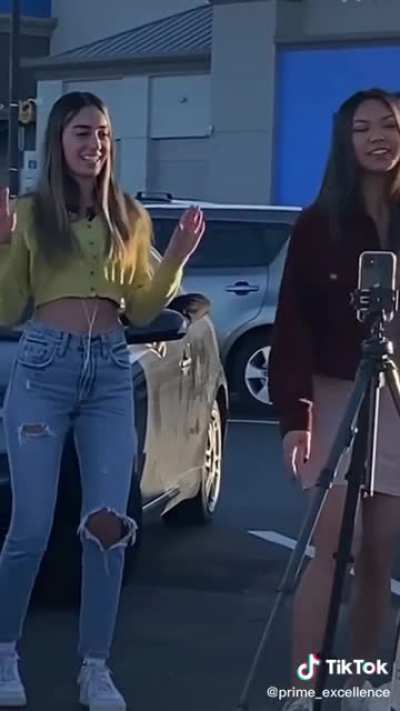 Filming a tik tok in a parking lot then getting mad when someone tell you to get out of the way