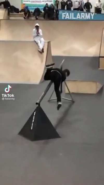 Roller skating stunt gone wrong ?