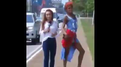 That reporter just happen to be standing there