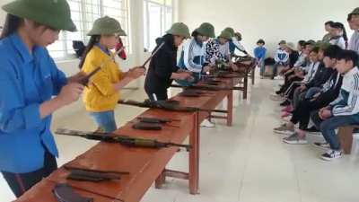 11th-graders in public schools in Vietnam are all taught how to disassemble and reassemble military rifles like AK-47