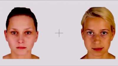 faces look demonic when eyes are focusing on cross, but when you aren’t focusing on cross, they are normal