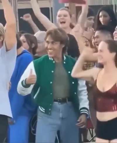 Bro really did a Street Fighter victory pose