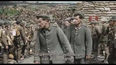 British soldiers' thoughts on Germans they had taken as prisoners in WWI (from Peter Jackson's documentary "They Shall Not Grow Old"