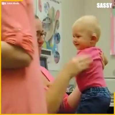 Baby listening for the first time
