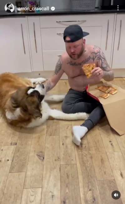 Eyes closed pizza time is the best