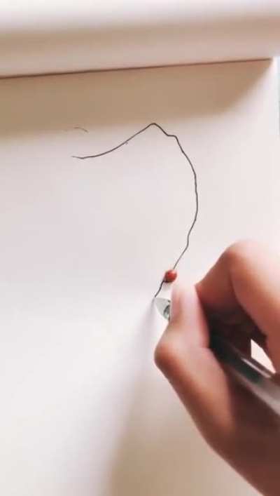 ? Ladybug following someone's ink trail. ?