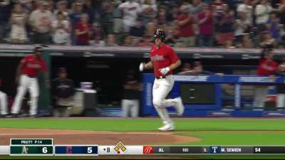 [Highlight] [Highlight] Steven Kwan delivers an rbi double that leads to a loose ball allowing Bo Naylor to score the go-ahead run in the 8th