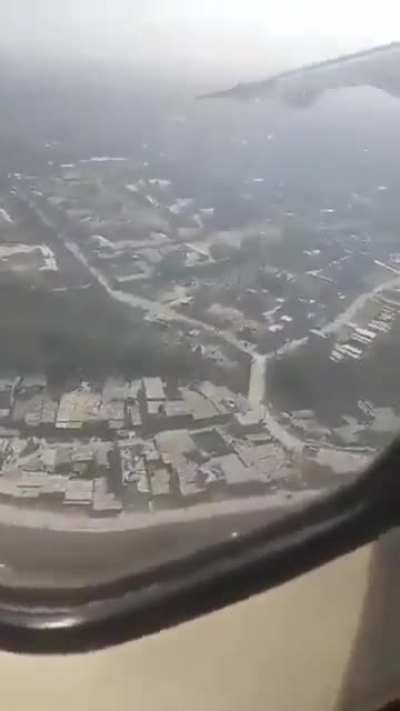 Yeti Airlines ATR-72 with 72 people on board crashed in Pokhara, Nepal. This video appears to show the moments before the impact from inside the passengers cabin, the last information I read said that as for now 62 people have been confirmed dead.