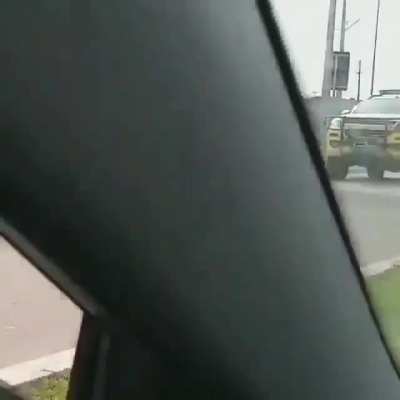 Just some police horseman passing by.