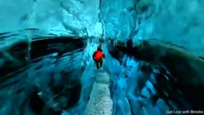 ? A cave of ice, Iceland