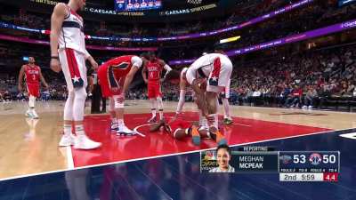 [Highlight] Herb Jones takes a nasty fall while the Wiz broadcast rambles about Martin Gortat