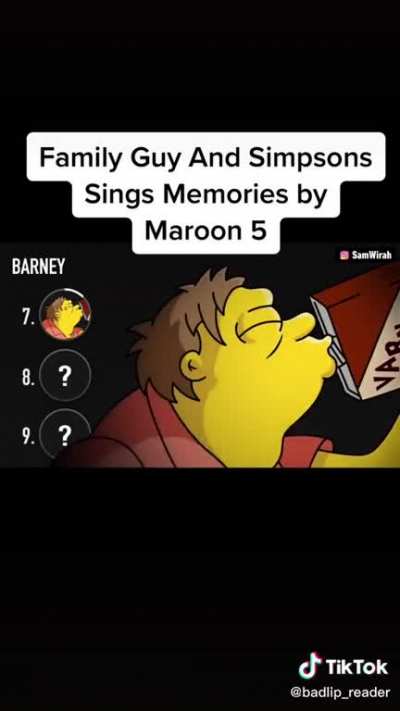 Family Guy and The Simpsons sing "Memories" by Maroon 5