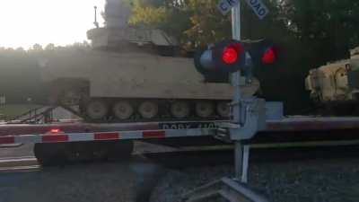 Poor guy finds this blocking his path to work.