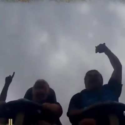 He caught a mobile phone while riding a roller coaster!