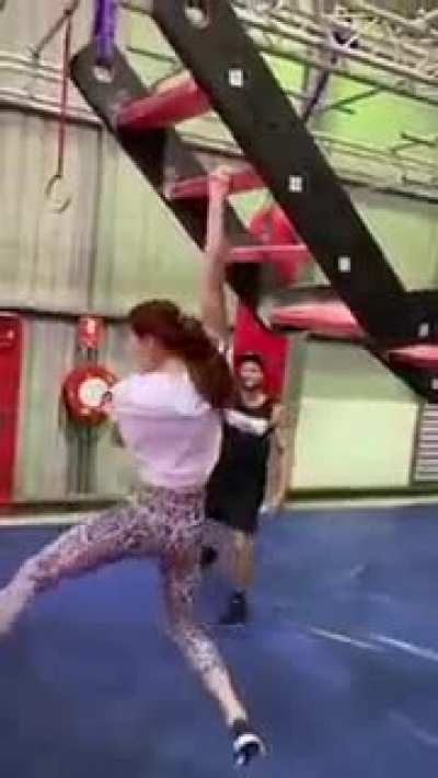 This Women entitles the "Ninja Warrior Champ"